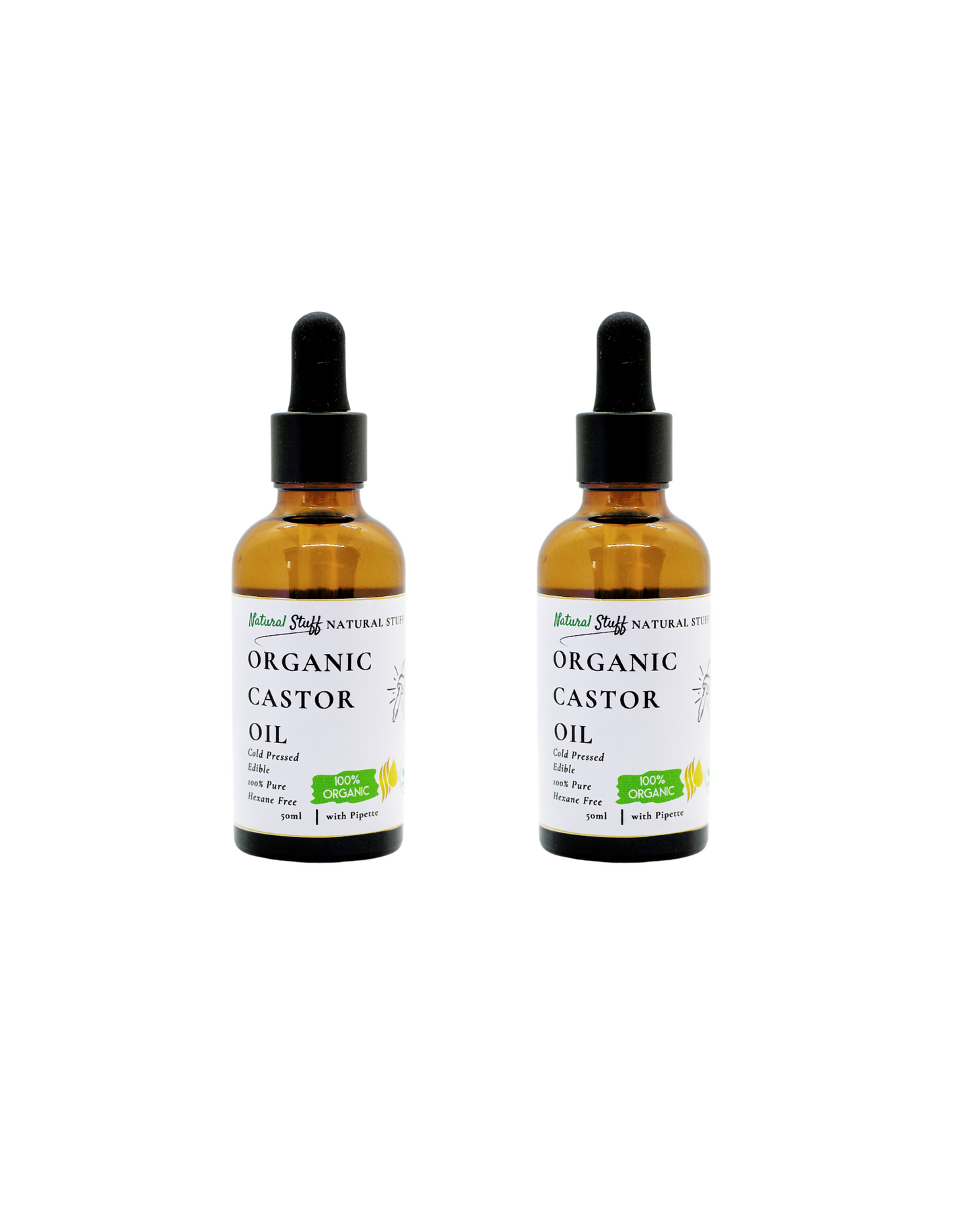 Natural Stuff Premium Organic Castor Oil for Hair & Skin 50ml