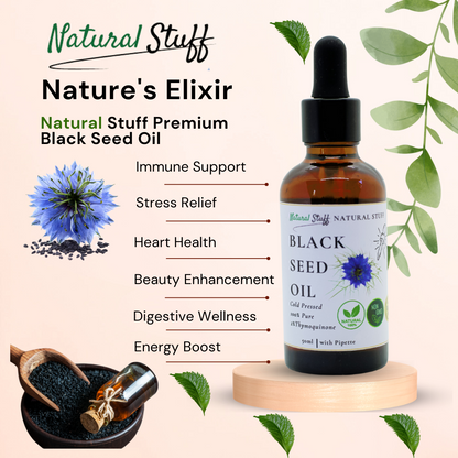 Natural Stuff Premium Black Seed Oil, 100% Natural, The Universal Remedy 50ml