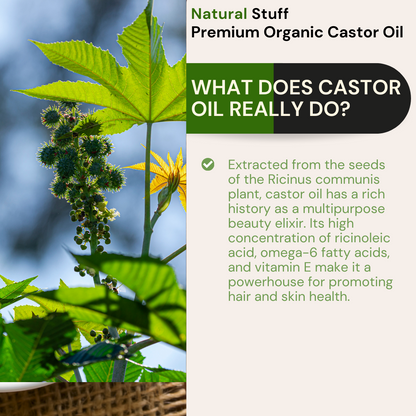 Natural Stuff Premium Organic Castor Oil for Hair & Skin 50ml