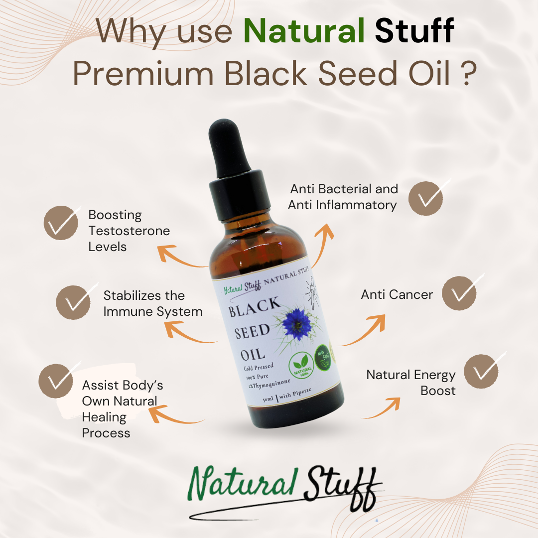 Natural Stuff Premium Black Seed Oil, 100% Natural, The Universal Remedy 50ml